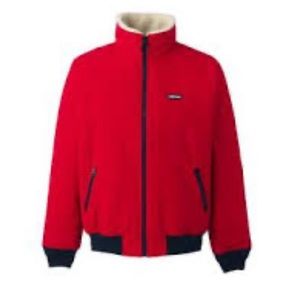 NWT Lands End Mens Classic Cherry Sherpa Lined Squall Jacket MEDIUM TALL